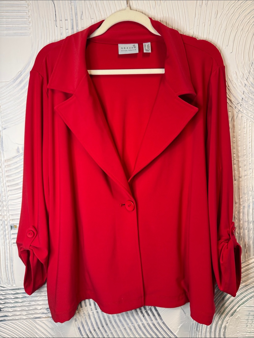 Susan Graver Bright Red Women's Jacket N0683